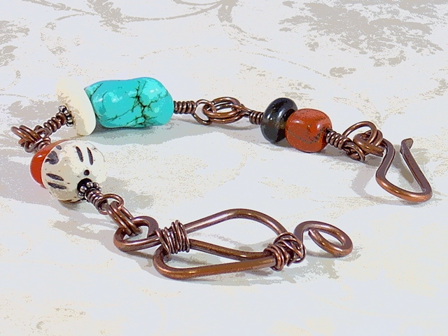 Handmade Copper & Gemstone Bracelet