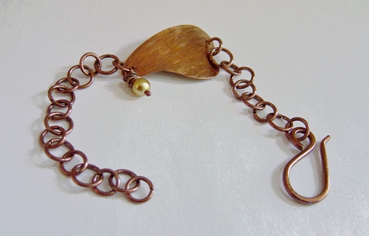 Handcrafted copper heart bracelet