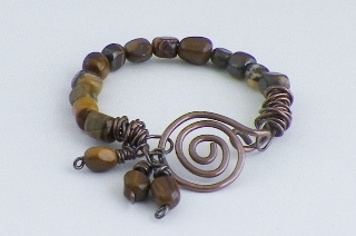 zebra jade and copper bracelet