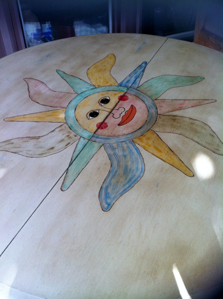 Table painted with chalk paint