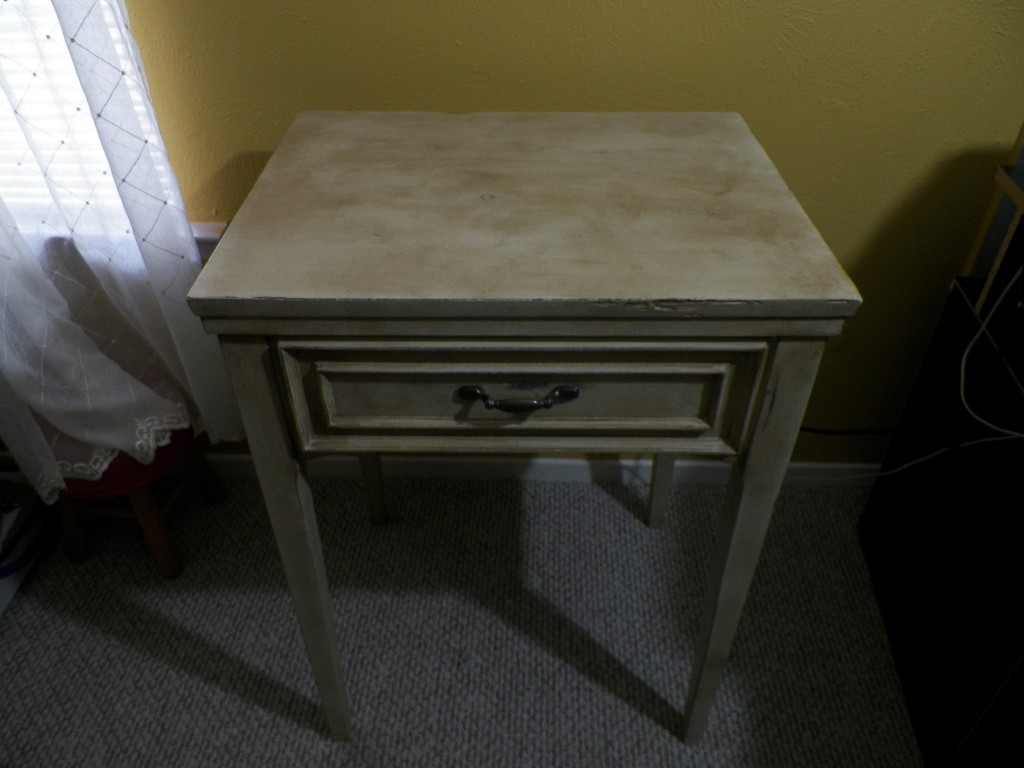 distressed sewing table