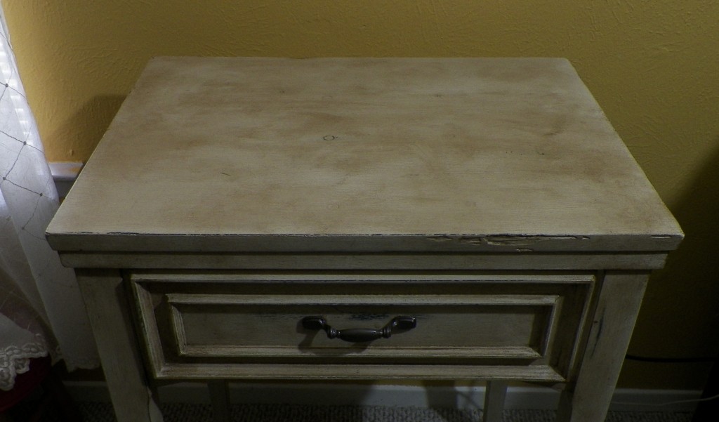 distressed sewing table