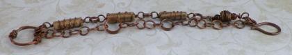 copper & paper wrapped bead bracelet