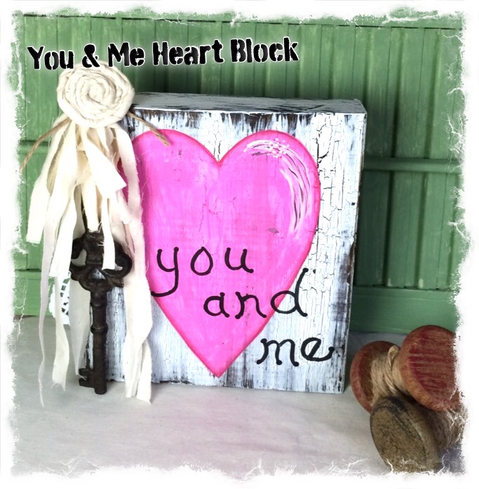 You And Me Wooden Heart Block
