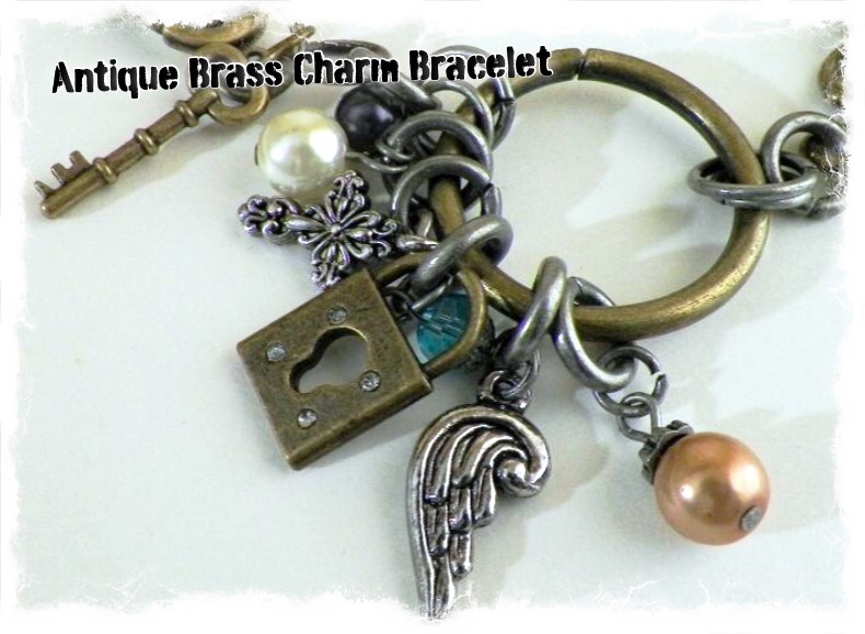 Handmade Antique Brass Charm Bracelet