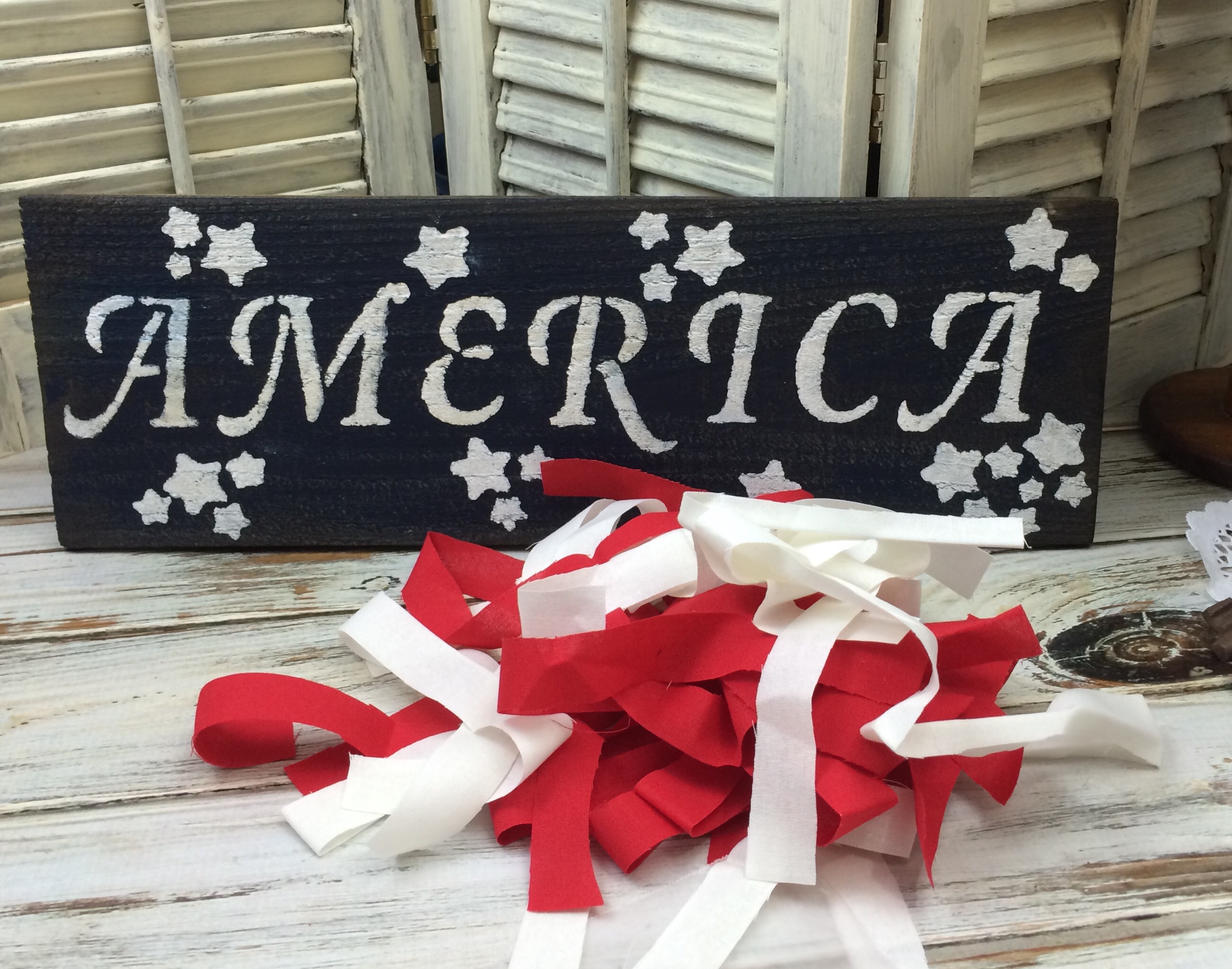 4th Of July, Independence Day Fabric Banner Sign Decor