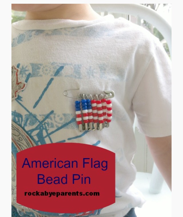 American Flag Bead Pin