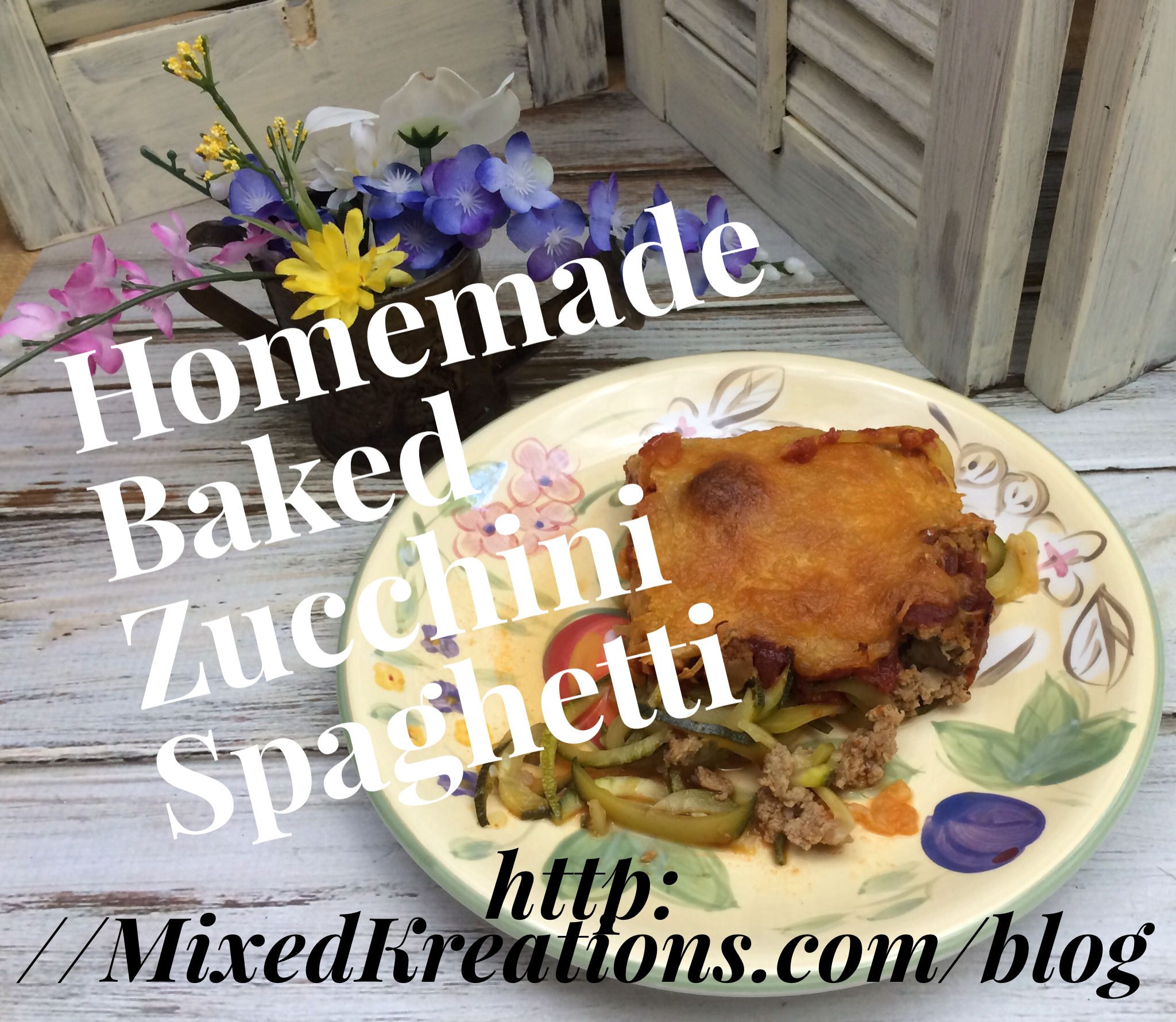 homemade  baked zucchini spagetti