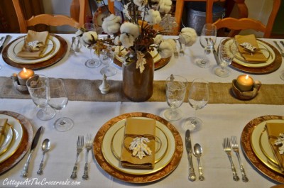 thanksgiving tablescape, old with new