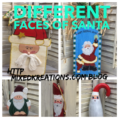 Different Faces Of Santa