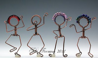 Whimsical Copper Wire People Pendants
