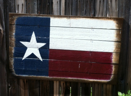 Weathered wood Texas flag