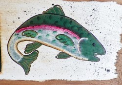 Hand painted Fish Chalk Board