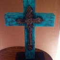 diy turquoise wood cross