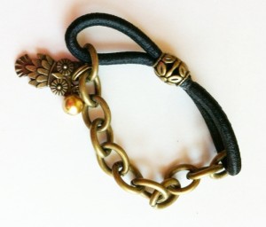Diy hair tie and chain charm bracelet