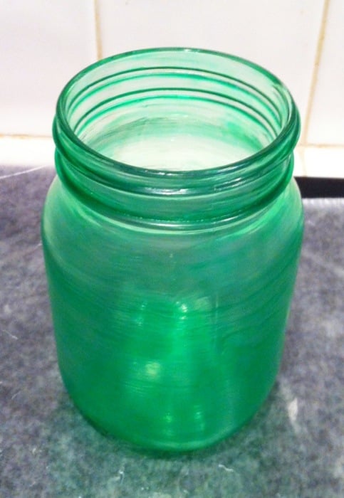 diy faux sea glass mason jar