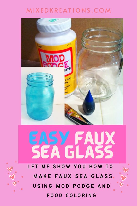 Faux Sea Glass Mason Jar - Mixed Kreations