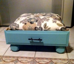 dog bed made from old drawer