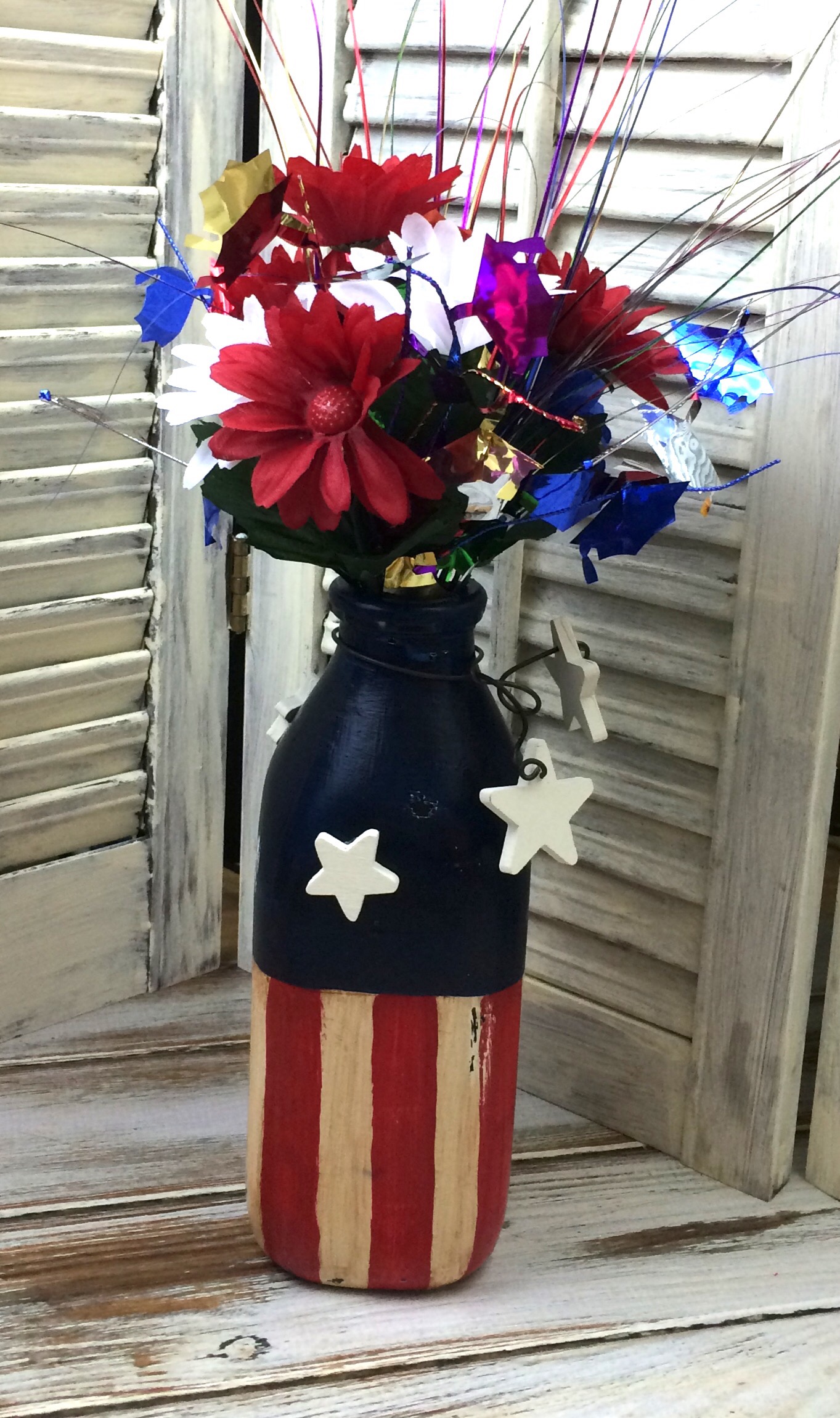 diy patriotic vase