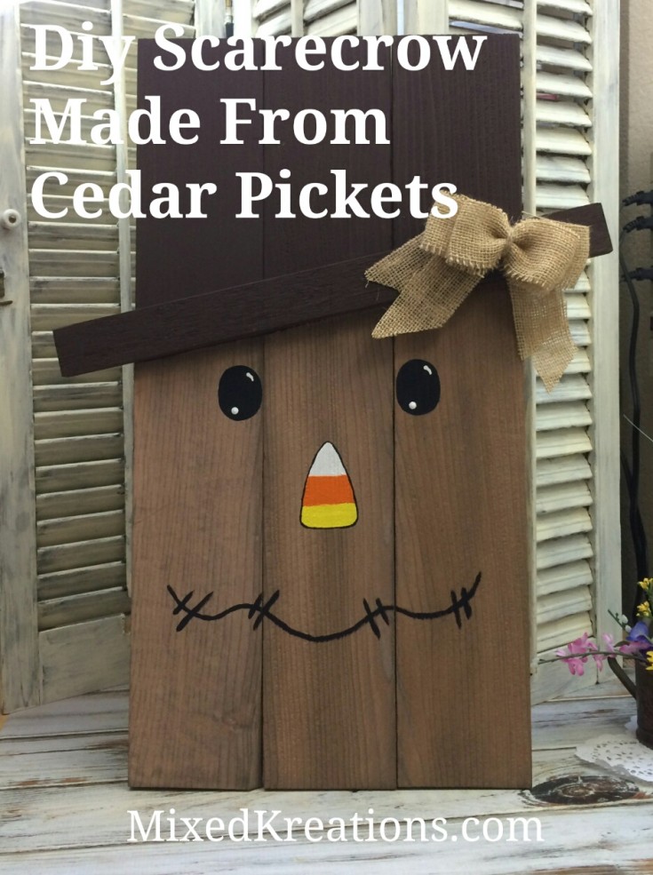 Diy fall crafts, Scarecrow Made From Cedar Pickets