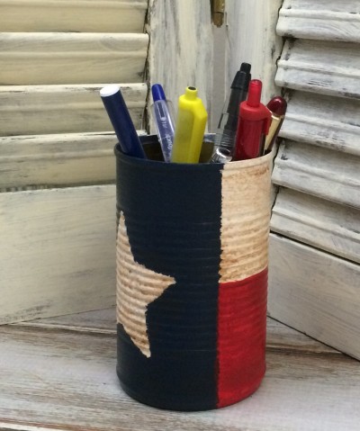 Diy Texas Flag Tin Can Pencil Holder