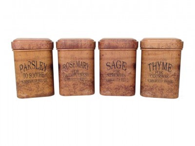 vintage herb tins