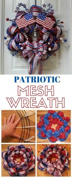 Patriotic Mesh Wreath