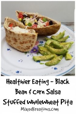 black bean and corn pita