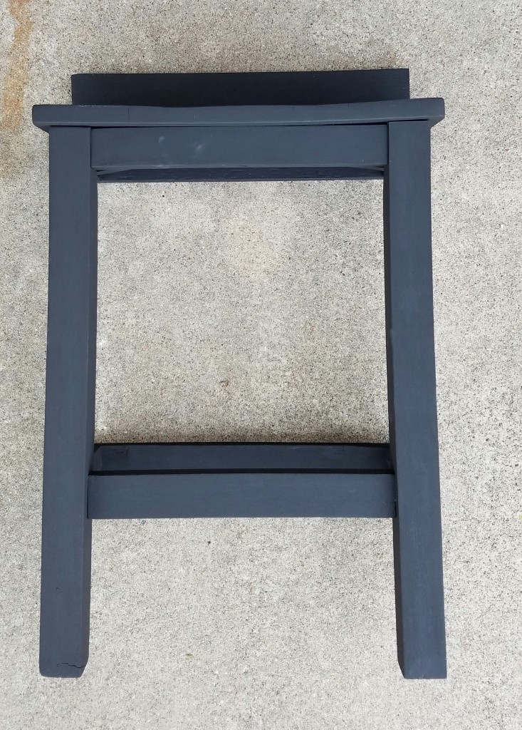 repurposed chair with black chalk paint