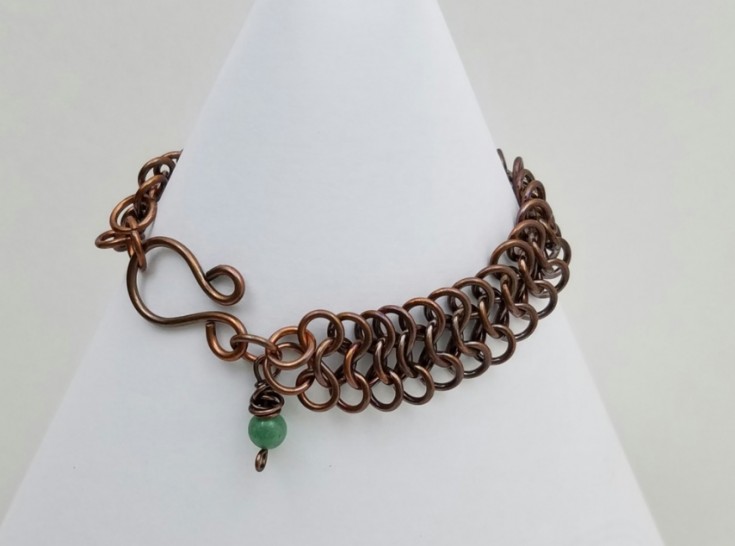 Faux copper chainmaille bracelet