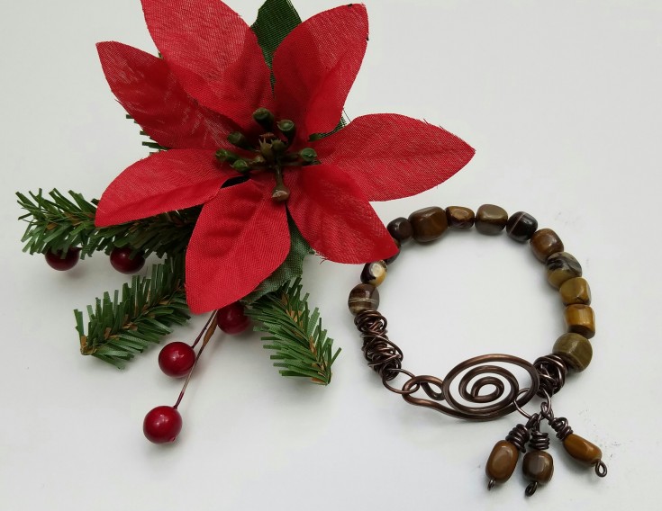 1 Weeks Til Christmas Gift List - copper and zebra jade bracelet