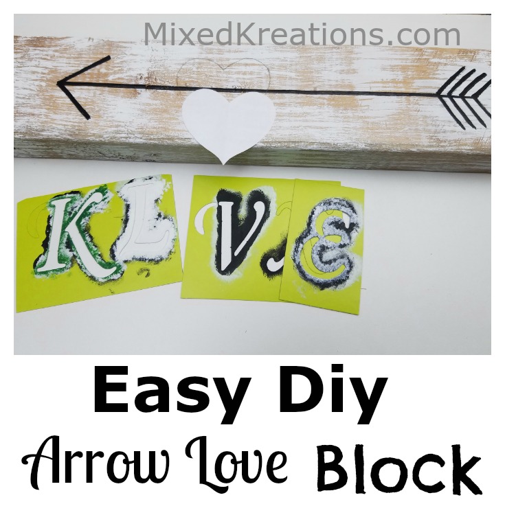 easy diy arrow love block 