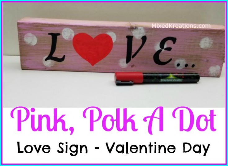 pink polk a dot love sign FB