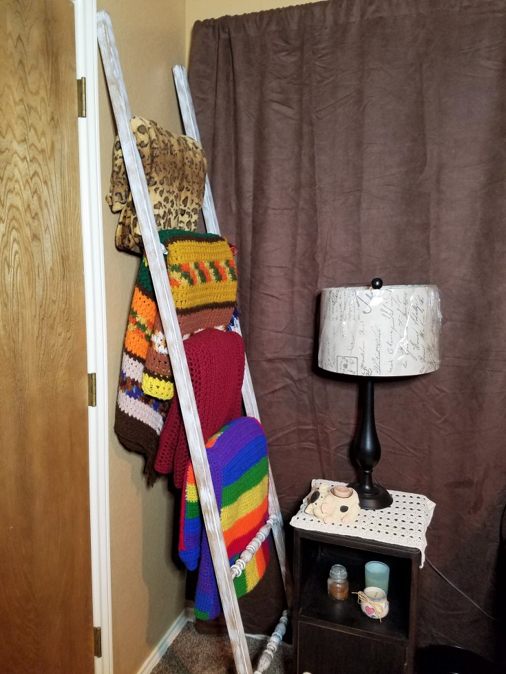 spindle ladder afghan rack