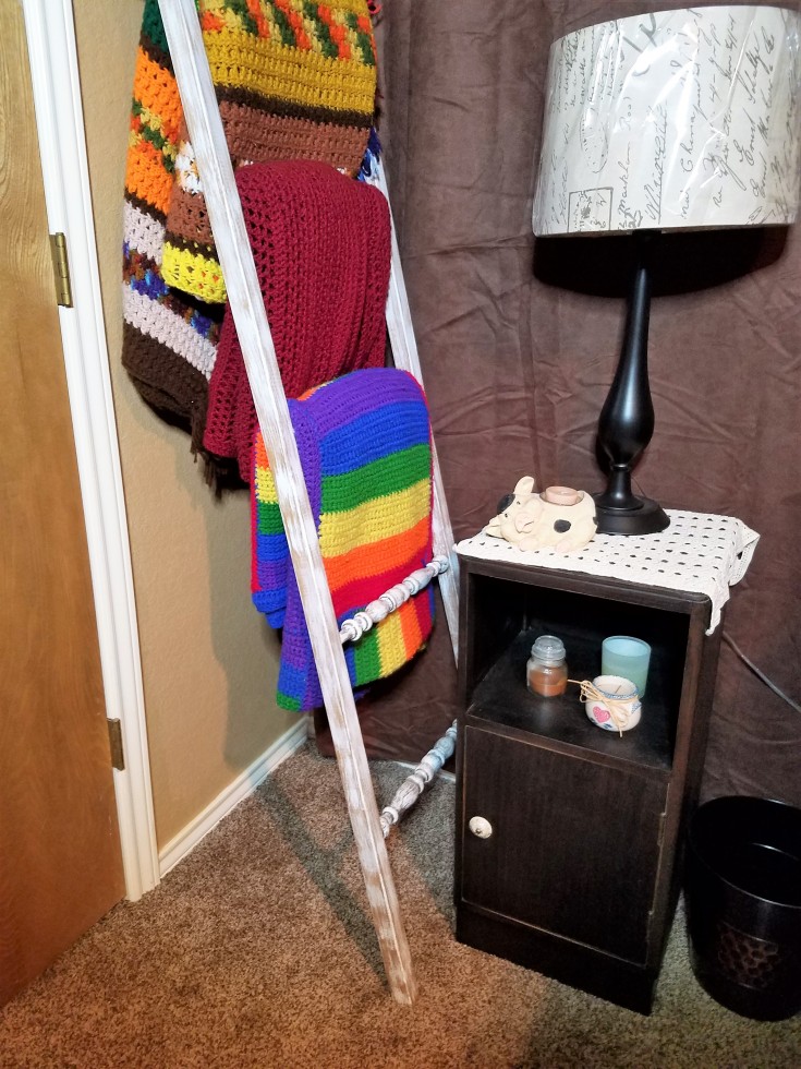 spindle ladder afghan rack