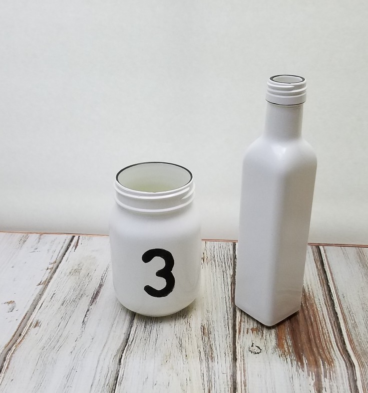 milk glass bottle and jar