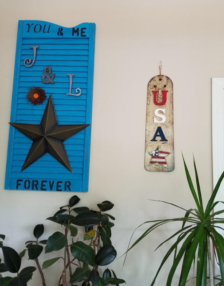 Diy Patriotic Sign Made Out of a Fan Blade