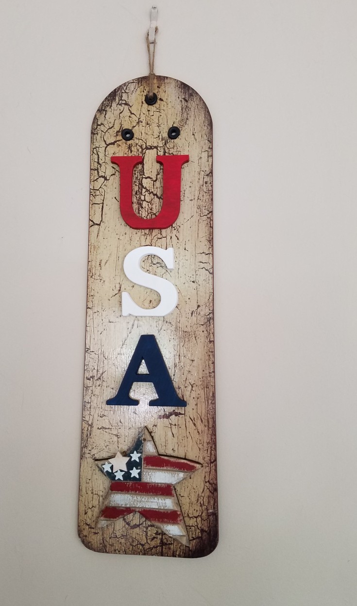 Diy Patriotic Sign Made Out of a Fan Blade