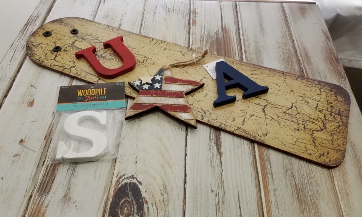 Diy Patriotic Sign Made Out of a Fan Blade