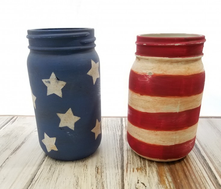 Easy Stars and Stripes Glass Jar – Holiday Décor