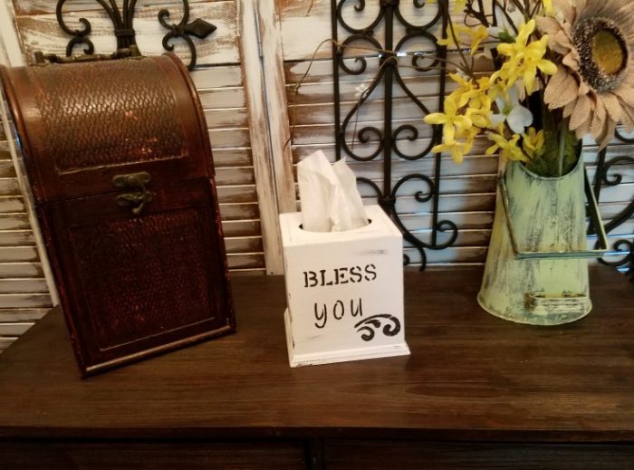 How to Paint a Farmhouse Style Tissue Box Cover – Bless You
