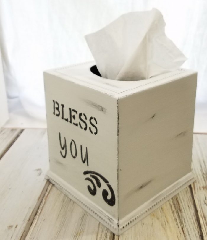 How to Paint a Farmhouse Style Tissue Box Cover – Bless You