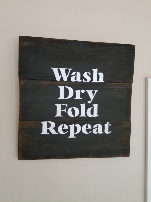 Stenciled Sign for The Laundry Room