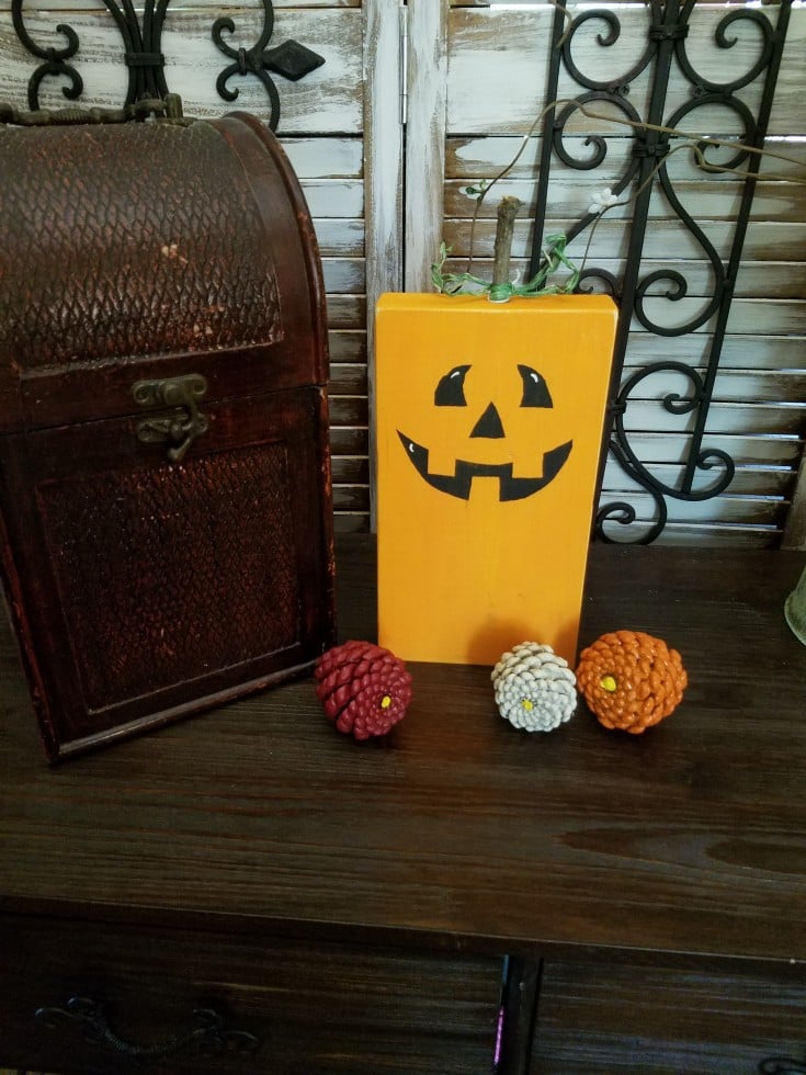 wooden jack-o-lanterns