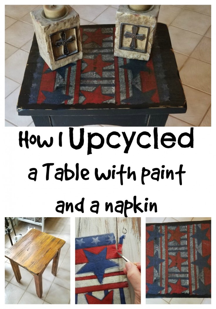 How to Upcycle a Table with paint and a napkin