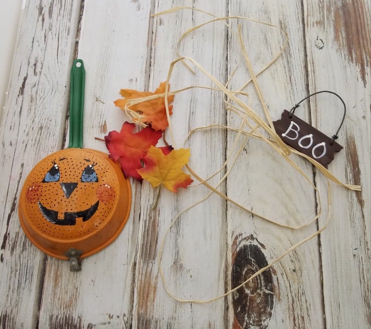 Metal Vintage Strainer Jack-O-Lantern : Home Decor