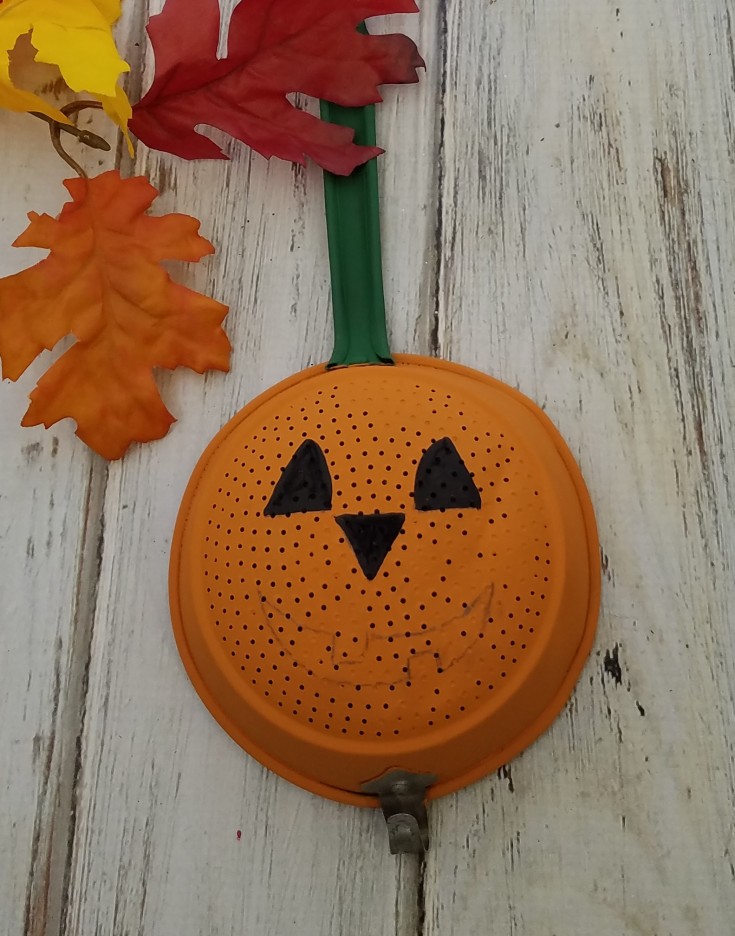 Metal Vintage Strainer Jack-O-Lantern : Home Decor