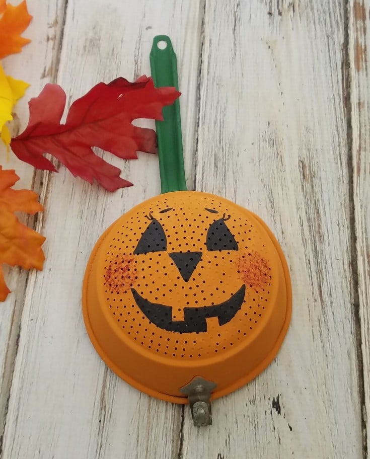 Metal Vintage Strainer Jack-O-Lantern : Home Decor