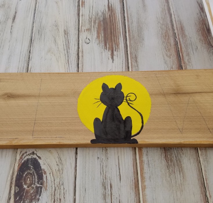 Easy Halloween Pallet Wood Sign Black Cat