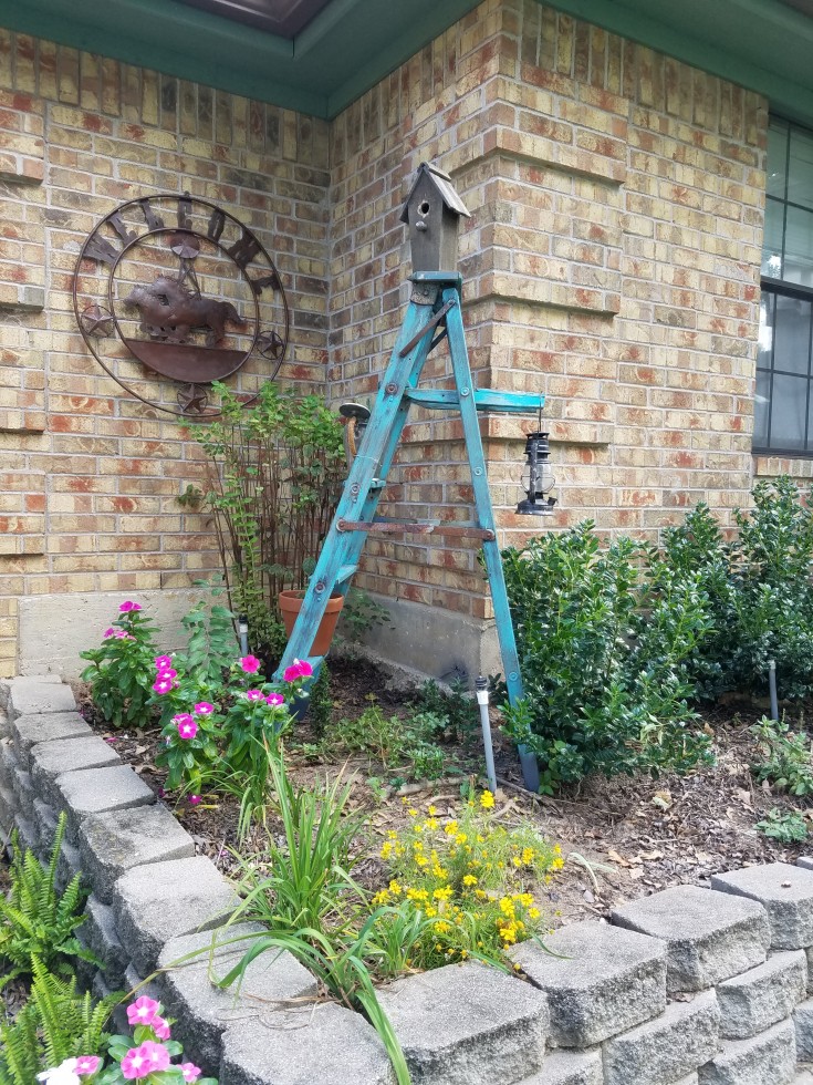  Wooden Ladder into Yard Art